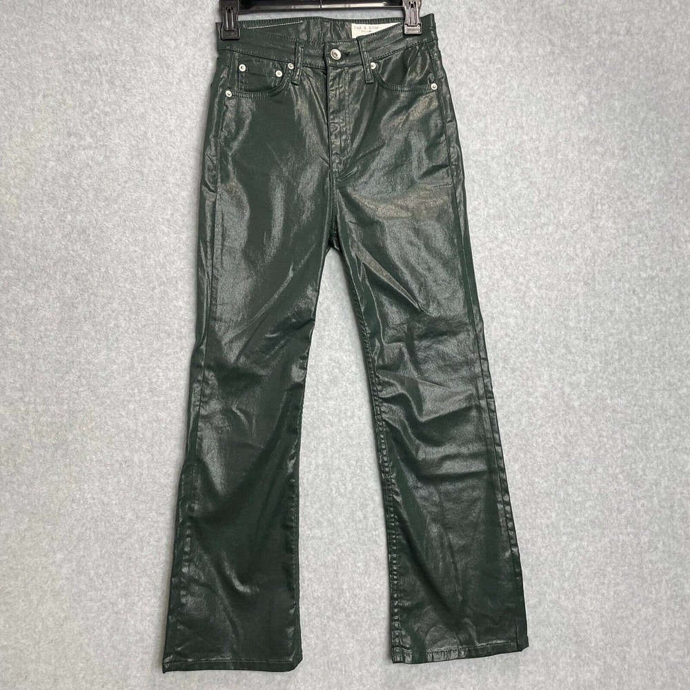 rag & bone Dark Green Flare Jeans